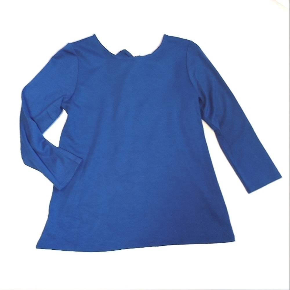 Gibson Womens Blouse Sz XS Blue Stretch Comfy Business Professional 3/4 Sleeve